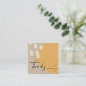 ABSTRAKT ORANGE RUST KRAFT SCANDI DANKEN DANK LOGI QUADRATISCHE VISITENKARTE (Stehend Vorderseite)