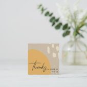 ABSTRAKT ORANGE RUST KRAFT SCANDI DANKEN DANK LOGI QUADRATISCHE VISITENKARTE (Stehend Vorderseite)