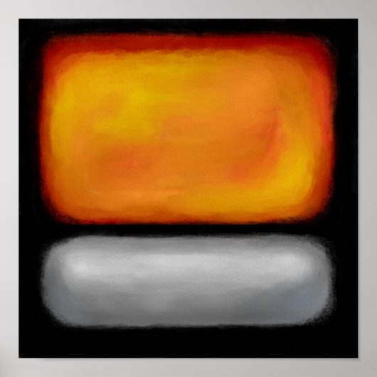 Abstrakt Orange Silver Black Poster (Vorne)
