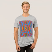 abstrakt orange Tri-Blend shirt (Vorderseite voll)