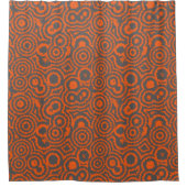 abstrakt orange und grau duschvorhang (Vorderseite)