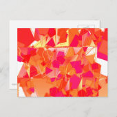 Abstrakt orange und scharf rosa postkarte (Vorne/Hinten)