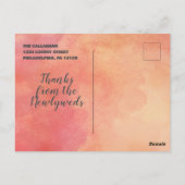 Abstrakt Orange Vielen Dank für Ihre Hochzeit Foto Postkarte (Rückseite)