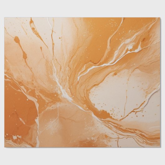 Abstrakt orangefarbene Marmorstruktur Geschenkpapier (Flach)