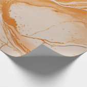 Abstrakt orangefarbene Marmorstruktur Geschenkpapier (Ecke)