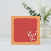 Abstrakt orangefarbener und weißer Text Dankeskarte (Stehend Vorderseite)