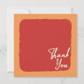 Abstrakt orangefarbener und weißer Text Dankeskarte (Vorderseite)