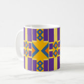 Abstrakt orangefarbenes und Lila Design mit Diaman Kaffeetasse (Vorderseite Links)