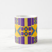 Abstrakt orangefarbenes und Lila Design mit Diaman Kaffeetasse (Mittel)