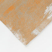 Abstrakt orangefarbenes Weiß Ihr Name Monogram Fleecedecke (Ecke)