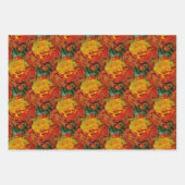 Abstrakt-Orangengelbes Grünes Muster Geschenkpapier Set (Vorderseite 3)