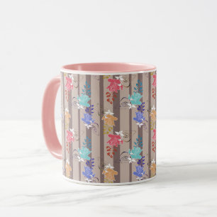 Abstrakt ornamentale dekorative retro gestreifte L Tasse