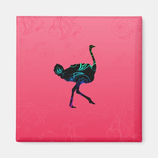 Abstrakt Ostrich Magnet (Vorne)