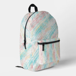 Abstrakt Paint Brush Strokes Multicolor Bedruckter Rucksack