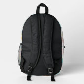 Abstrakt Paint Brush Strokes Multicolor Bedruckter Rucksack (Rückseite)