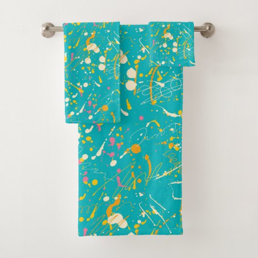Abstrakt Paint Splash Badhandtuch Set (Insitu)