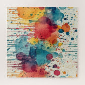 Abstrakt Paint Splats mehrfarbig Puzzle (Horizontal)