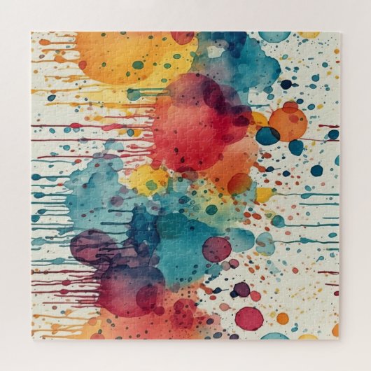 Abstrakt Paint Splats mehrfarbig Puzzle (Horizontal)