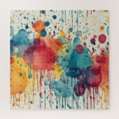 Abstrakt Paint Splats mehrfarbig Puzzle (Vertikal)