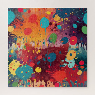Abstrakt Paint Splats mehrfarbig Puzzle
