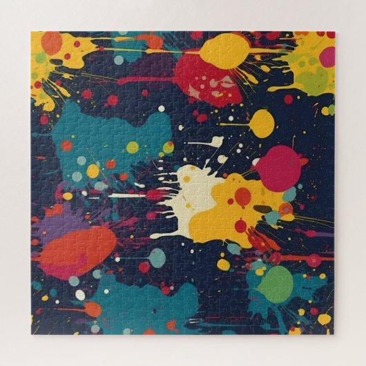 Abstrakt Paint Splats mehrfarbig Puzzle (Horizontal)