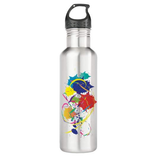 Abstrakt Paint Spritzer Art Modern Cool.ai Edelstahlflasche (Vorderseite)