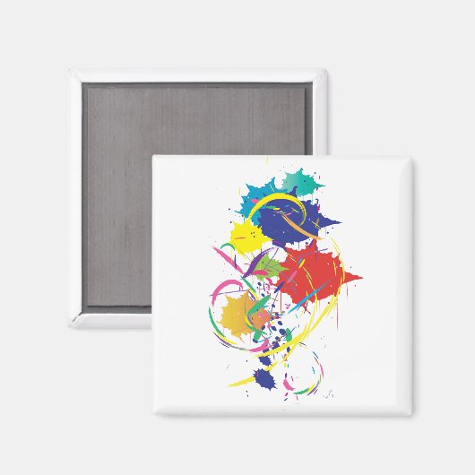 Abstrakt Paint Spritzer Art Modern Cool.ai Magnet (Vorderseite/Rückseite)