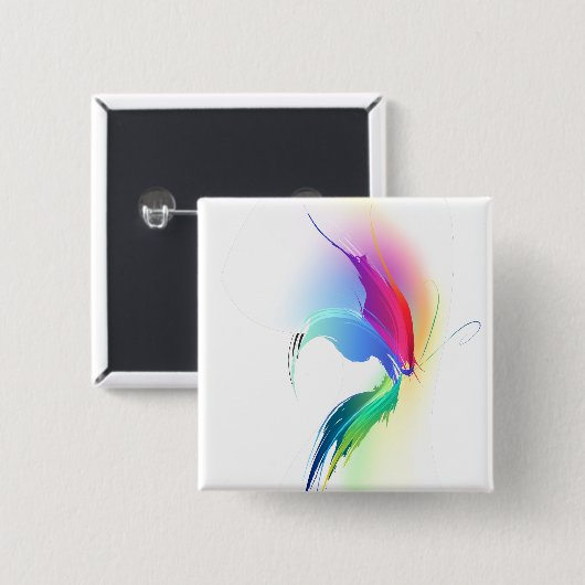Abstrakt Paint Spritzer Butterfly Button (Vorne & Hinten)