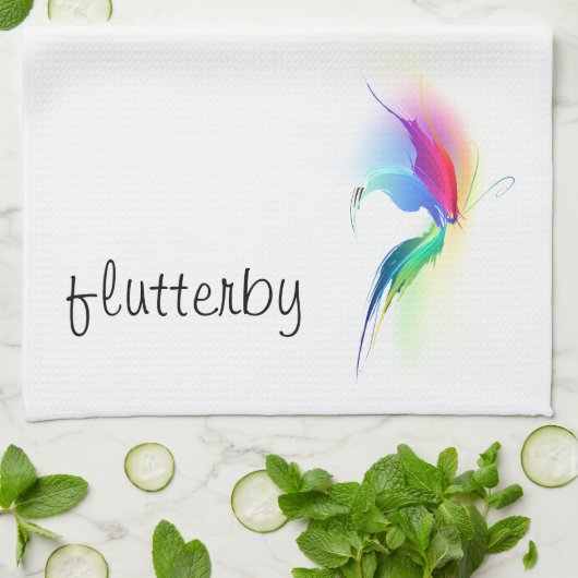 Abstrakt Paint Spritzer Butterfly Handtuch (Gefaltet)