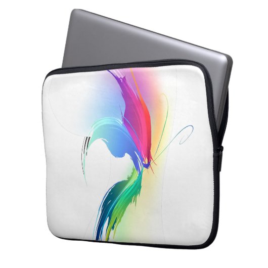 Abstrakt Paint Spritzer Butterfly Laptopschutzhülle (Vorderseite Links)