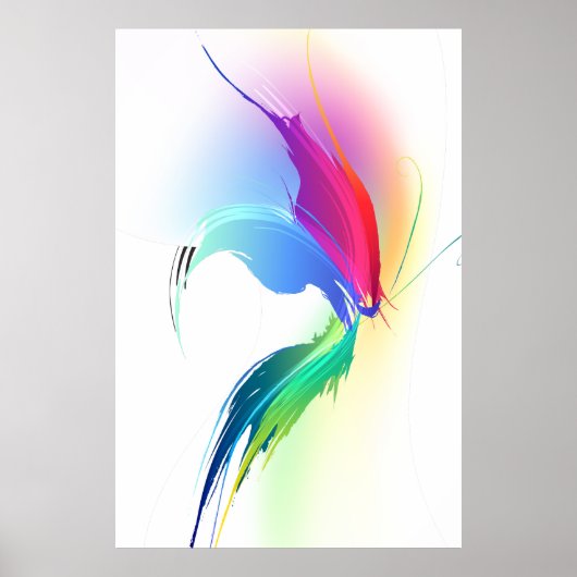 Abstrakt Paint Spritzer Butterfly Poster (Vorne)