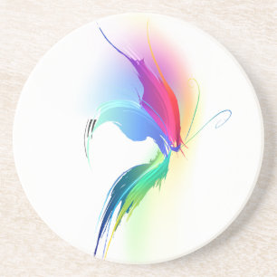 Abstrakt Paint Spritzer Butterfly Sandstein Untersetzer