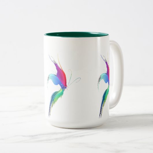 Abstrakt Paint Spritzer Butterfly Zweifarbige Tasse (VorderseiteRechts)
