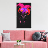 Abstrakt Paint Spritzer Fuchsia auf schwarz Leinwanddruck (Insitu (Wohnzimmer))