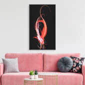 Abstrakt Paint Spritzer Pink Flamingo auf bBlack Leinwanddruck (Insitu (Wohnzimmer))