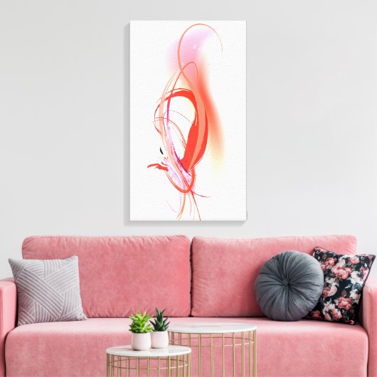 Abstrakt Paint Spritzer Pink Flamingo Leinwanddruck (Insitu (Wohnzimmer))