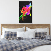 Abstrakt Paint Spritzer Rainbow Lorikeet auf Black Leinwanddruck (Insitu (Schlafzimmer))