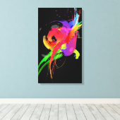 Abstrakt Paint Spritzer Rainbow Lorikeet auf Black Leinwanddruck (Insitu (Holzboden))