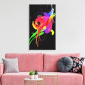 Abstrakt Paint Spritzer Rainbow Lorikeet auf Black Leinwanddruck (Insitu (Wohnzimmer))