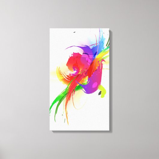 Abstrakt Paint Spritzer Rainbow Lorikeet Leinwanddruck (Vorderseite)