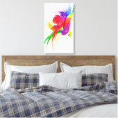 Abstrakt Paint Spritzer Rainbow Lorikeet Leinwanddruck (Insitu (Schlafzimmer))