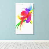 Abstrakt Paint Spritzer Rainbow Lorikeet Leinwanddruck (Insitu (Holzboden))
