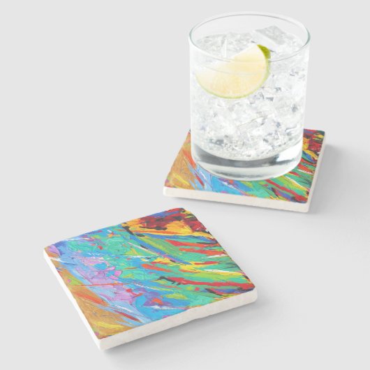 Abstrakt Paint Spritzer Stone Untersetzer (Seitenansicht)