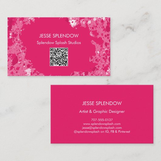 Abstrakt Paint Spritzers QR Code Visitenkarte (Vorne/Hinten)