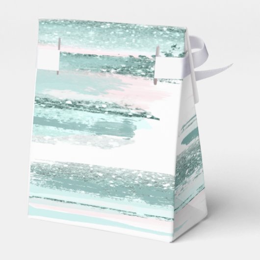Abstrakt Paint Stroke Wedding Danke Aquamarin ID88 Geschenkschachtel (Rückseite)