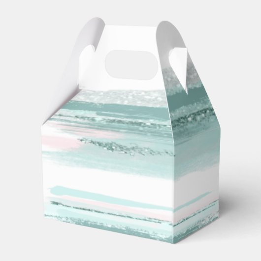 Abstrakt Paint Stroke Wedding Danke V2 Aquamarin I Geschenkschachtel (Rückseite)