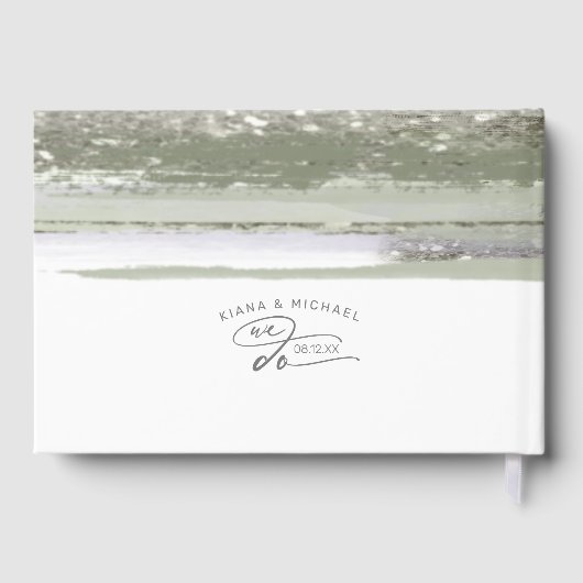 Abstrakt Paint Strokes Wedding ID886 Gästebuch (Rückseite)