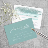 Abstrakt Paint Strokes Wedding RSVP Aquamarin