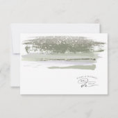 Abstrakt Paint Strokes Wedding RSVP ID886 Karte (Rückseite)