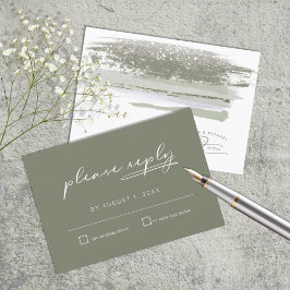 Abstrakt Paint Strokes Wedding RSVP ID886 Karte